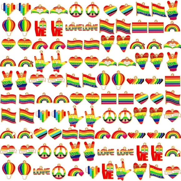 Rainbow Charms Jewelry Making Charms Rainbow Pride Charms - Picture 1 of 6